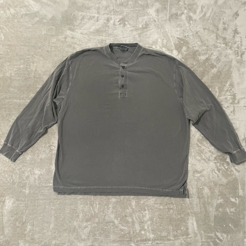 Cabela's Men's Long Sleeve Henley Shirt Gray Size 2XL Regular Outdoor Casual